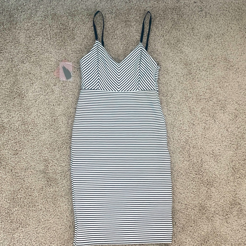NWT Forever21 Striped Bra Strap Bodycon Dress size S